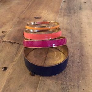 COPY - 4 colorful Jcrew bangles-navy magenta cora…